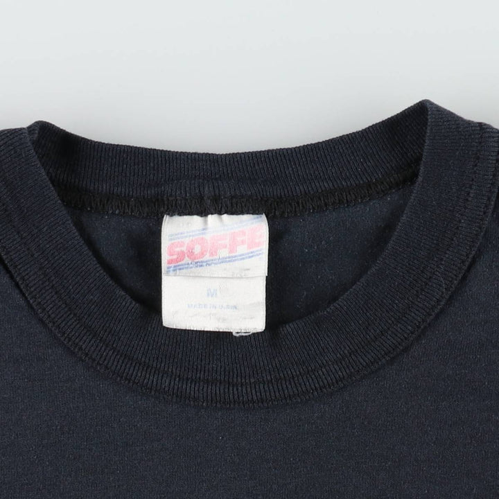 SOFFE Plain T-Shirt, Made in USA, Men's Size M cotton black type Vintage Second Hand