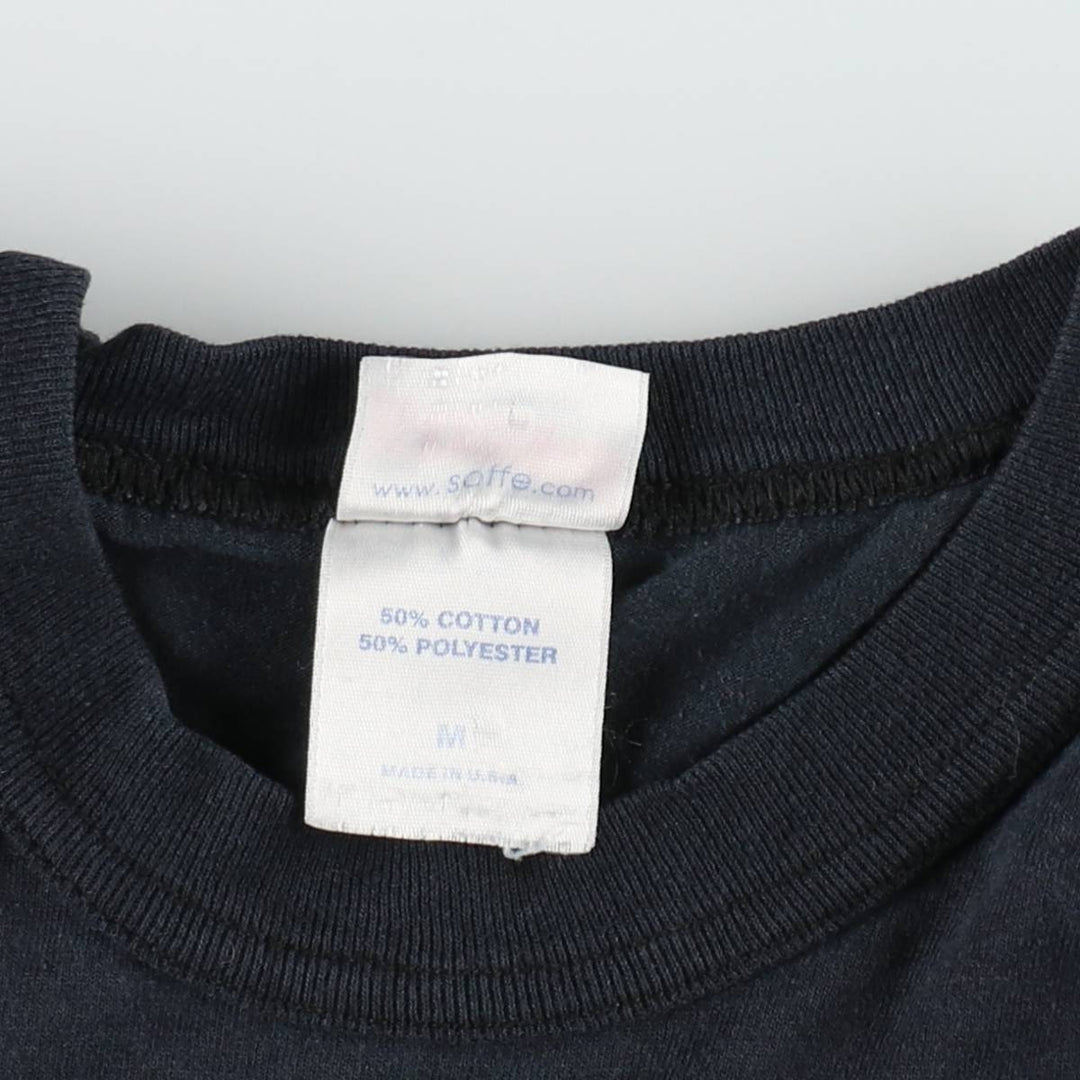 SOFFE Plain T-Shirt, Made in USA, Men's Size M cotton black type Vintage Second Hand