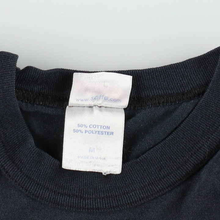 SOFFE Plain T-Shirt, Made in USA, Men's Size M cotton black type Vintage Second Hand