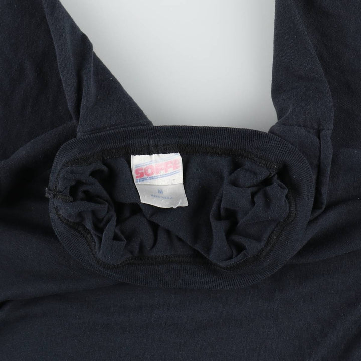 SOFFE Plain T-Shirt, Made in USA, Men's Size M cotton black type Vintage Second Hand