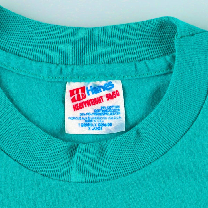 90'S Hanes HEAVYWEIGHT 50 cotton Emerald green Vintage Second Hand