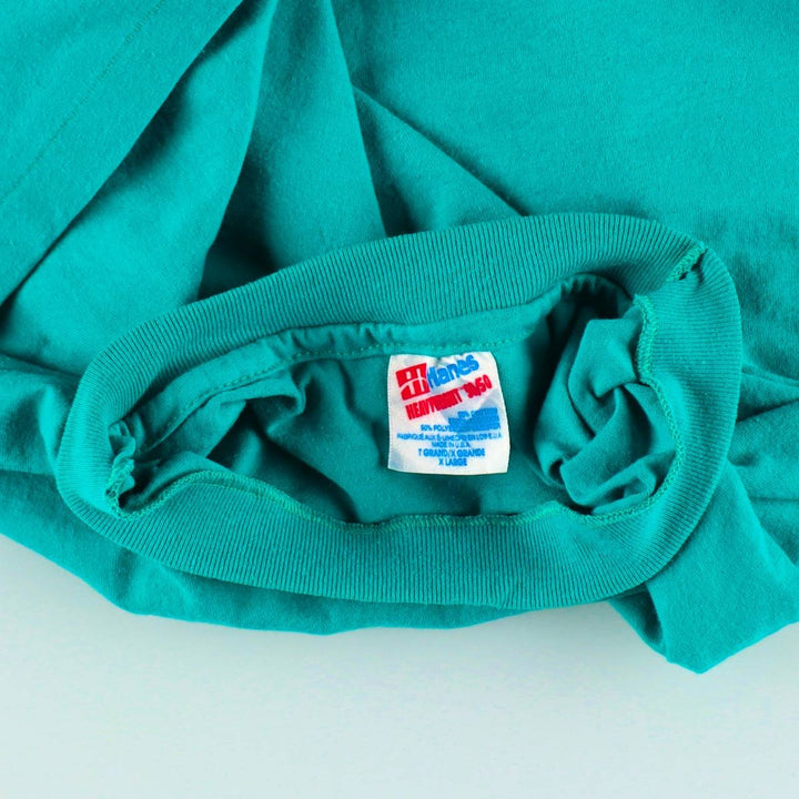 90'S Hanes HEAVYWEIGHT 50 cotton Emerald green Vintage Second Hand