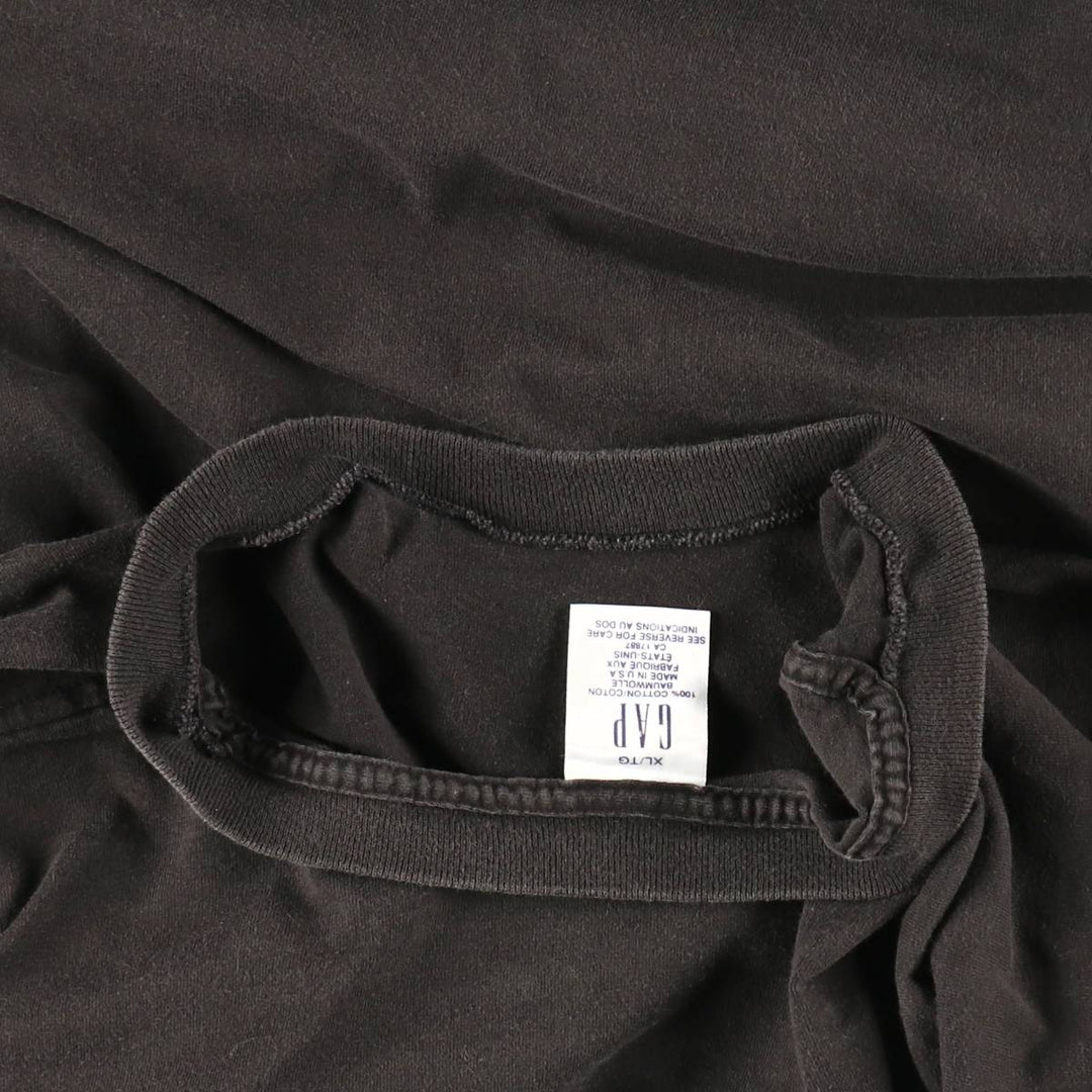 90'S GAP Old Gap Plain T-Shirt Made in USA Men's XL equivalent Vintage cotton Charcoal Vintage Second Hand