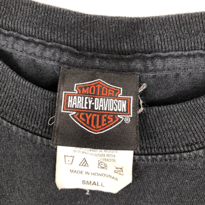 Harley-Davidson Skull Pattern Skull Wing Motorcycle T-Shirt, Men's Size S (approx.) cotton black type Vintage Second Hand