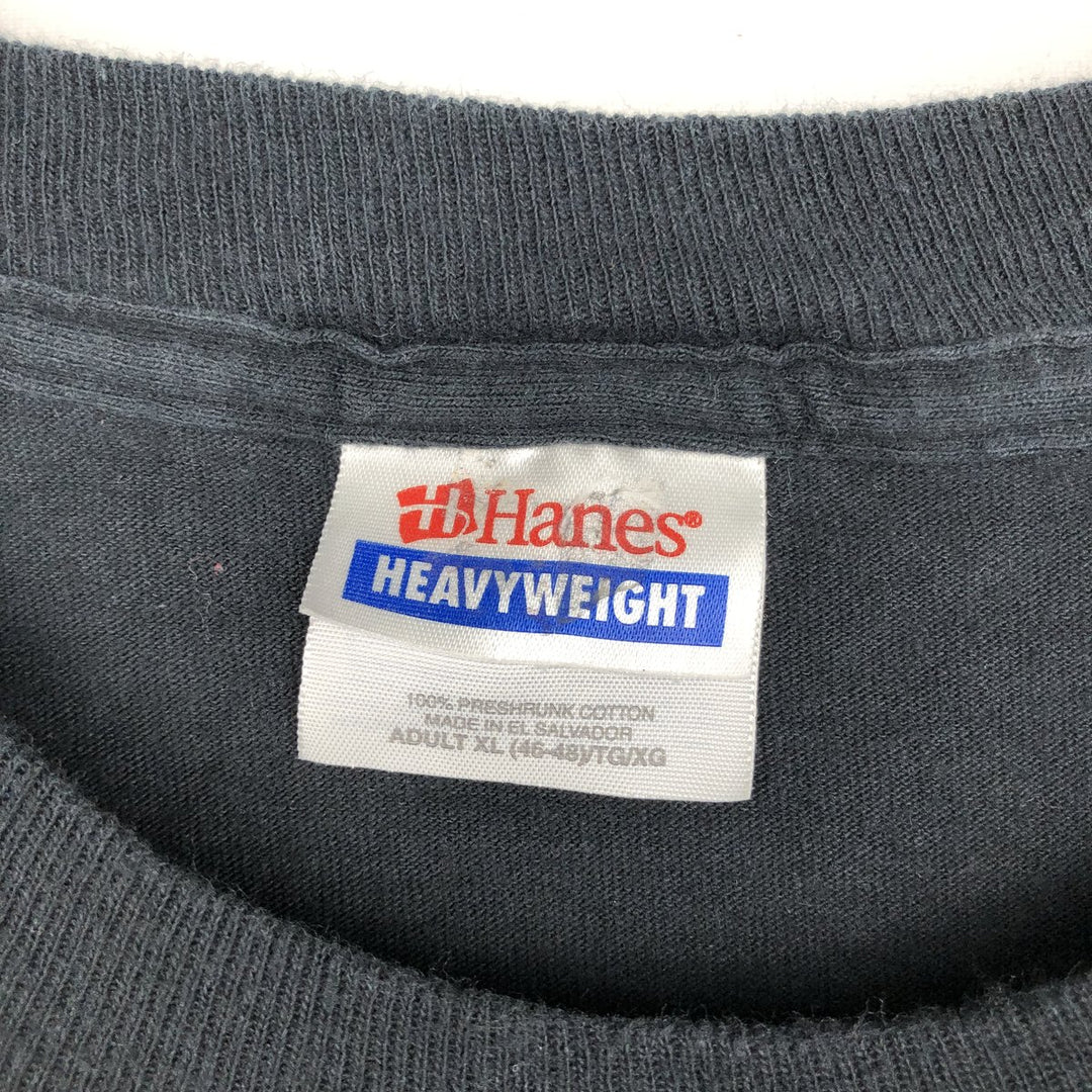 Hanes HEAVYWEIGHT Fire Pattern EASYRIDERS Motorcycle T-Shirt, Men's XL (approx.) cotton black type Vintage Second Hand