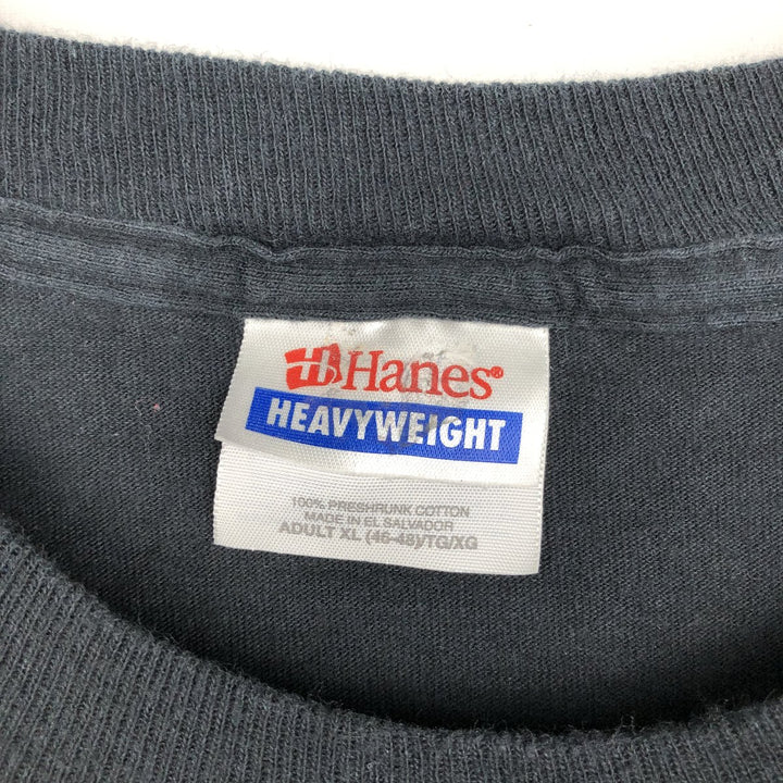 Hanes HEAVYWEIGHT Fire Pattern EASYRIDERS Motorcycle T-Shirt, Men's XL (approx.) cotton black type Vintage Second Hand