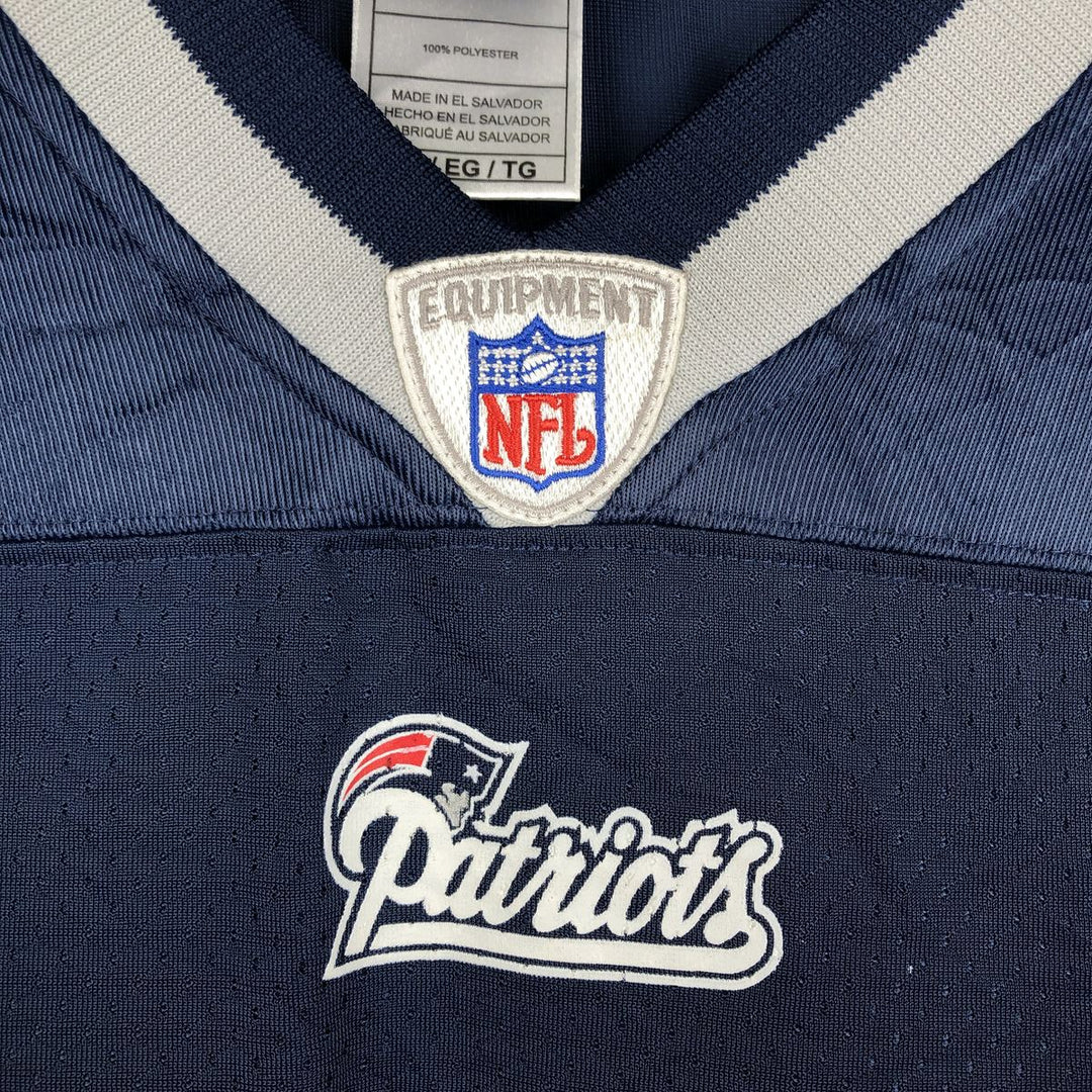 Reebok NFL New England Patriots V-Neck Mesh Game Shirt Football Shirt Men's XL (approx.) polyester navy blue type Vintage Second Hand