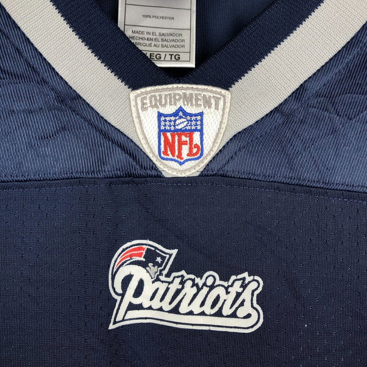Reebok NFL New England Patriots V-Neck Mesh Game Shirt Football Shirt Men's XL (approx.) polyester navy blue type Vintage Second Hand