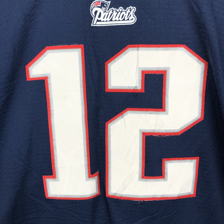 Reebok NFL New England Patriots V-Neck Mesh Game Shirt Football Shirt Men's XL (approx.) polyester navy blue type Vintage Second Hand