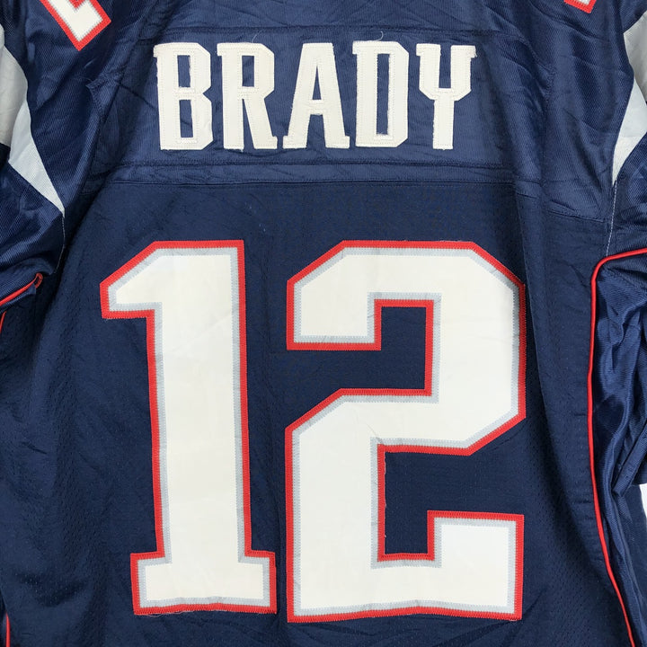 Reebok NFL New England Patriots V-Neck Mesh Game Shirt Football Shirt Men's XL (approx.) polyester navy blue type Vintage Second Hand