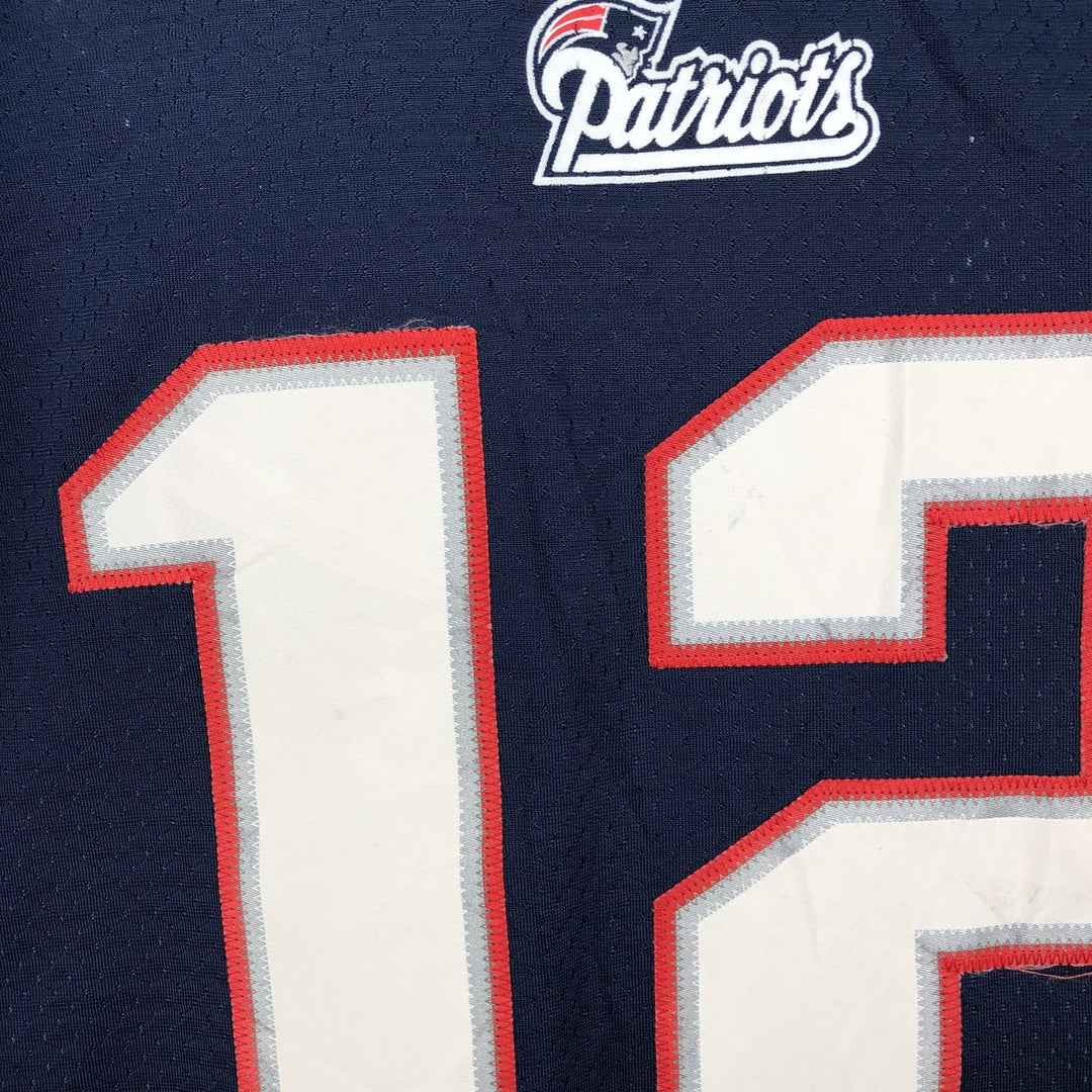 Reebok NFL New England Patriots V-Neck Mesh Game Shirt Football Shirt Men's XL (approx.) polyester navy blue type Vintage Second Hand