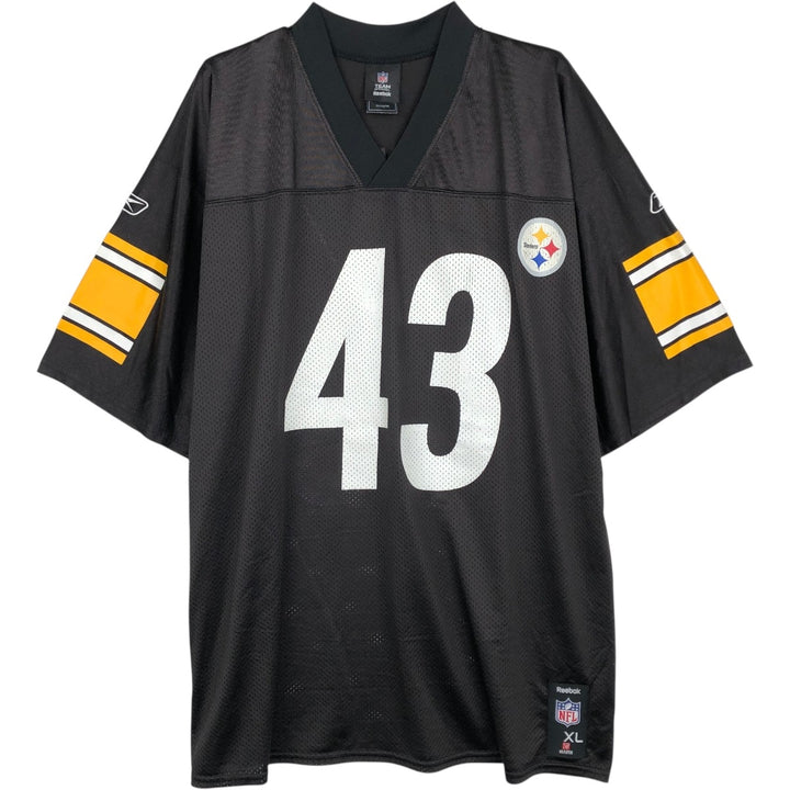 Reebok NFL Pittsburgh Steelers V-Neck Mesh Game Shirt Football Shirt Men's XL (approx.) Nylon black type Vintage Second Hand