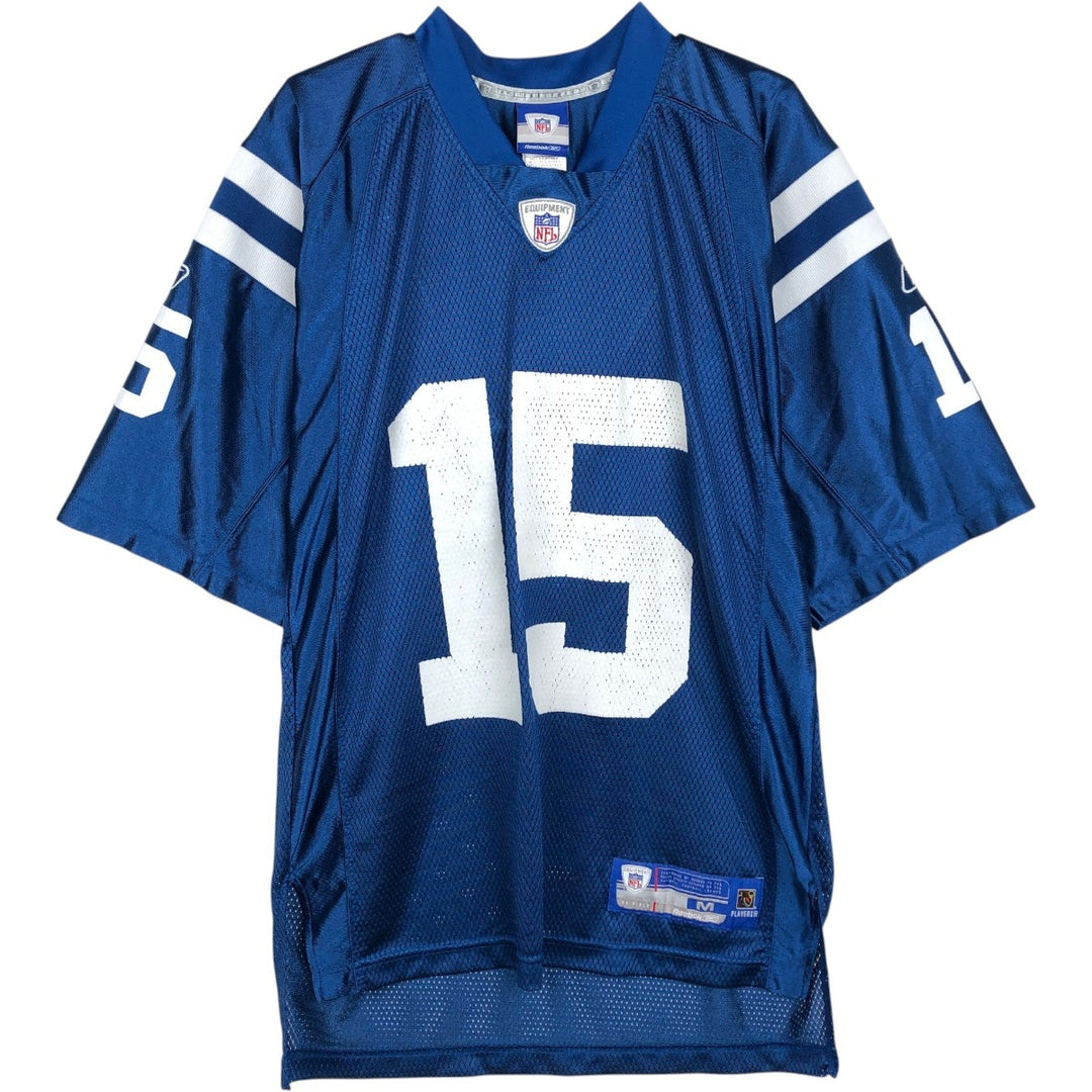 Reebok NFL New England Patriots V-Neck Mesh Game Shirt Football Shirt Men's Size M (approx.) Nylon blue type Vintage Second Hand