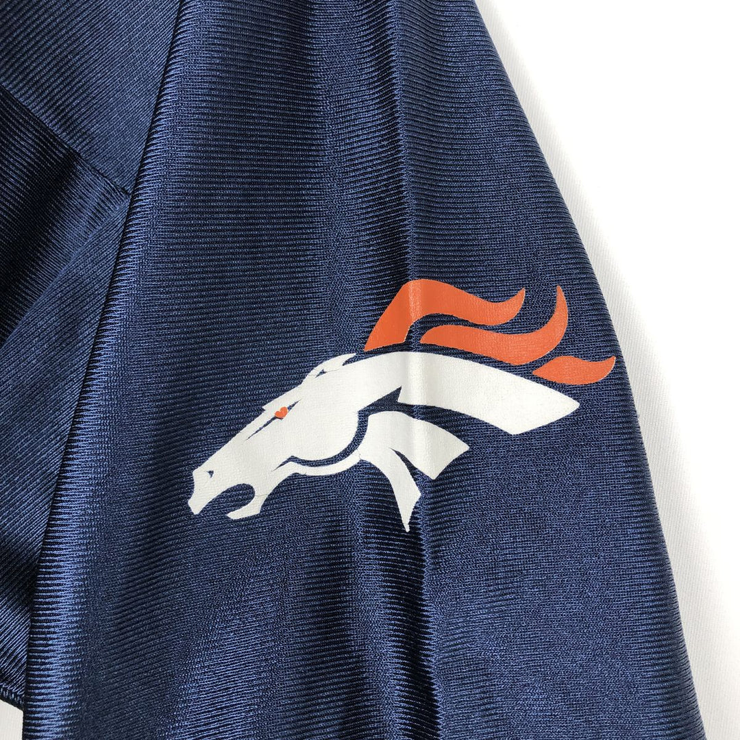 NFL Denver Broncos V-neck Game Shirt Football Shirt Men's Size L polyester navy blue type Vintage Second Hand