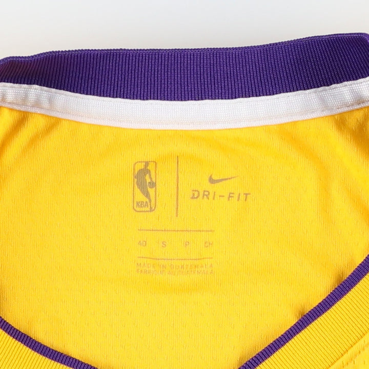 Nike DRI-FIT NBA Los Angeles Lakers V-Neck Mesh Game Shirt Replica Uniform (Men's Size S) polyester yellow type Vintage Second Hand