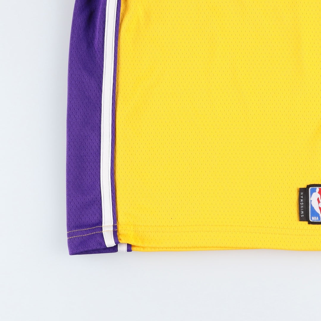 Nike DRI-FIT NBA Los Angeles Lakers V-Neck Mesh Game Shirt Replica Uniform (Men's Size S) polyester yellow type Vintage Second Hand