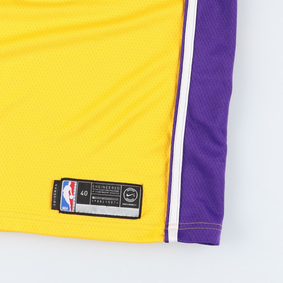 Nike DRI-FIT NBA Los Angeles Lakers V-Neck Mesh Game Shirt Replica Uniform (Men's Size S) polyester yellow type Vintage Second Hand