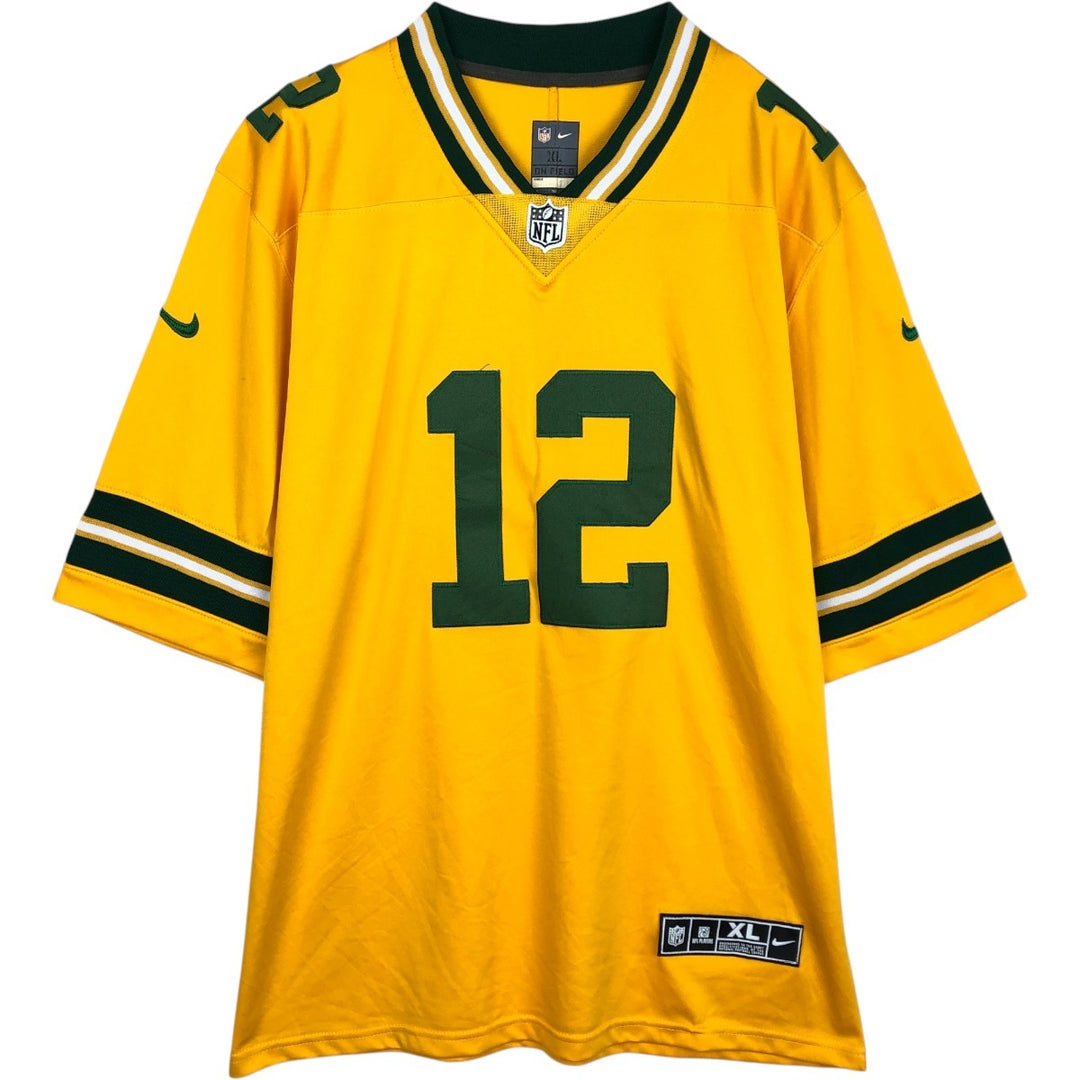 Nike NFL Green Bay Packers V-neck Game Shirt Football Shirt (Men's XL equivalent) unclear yellow type Vintage Second Hand