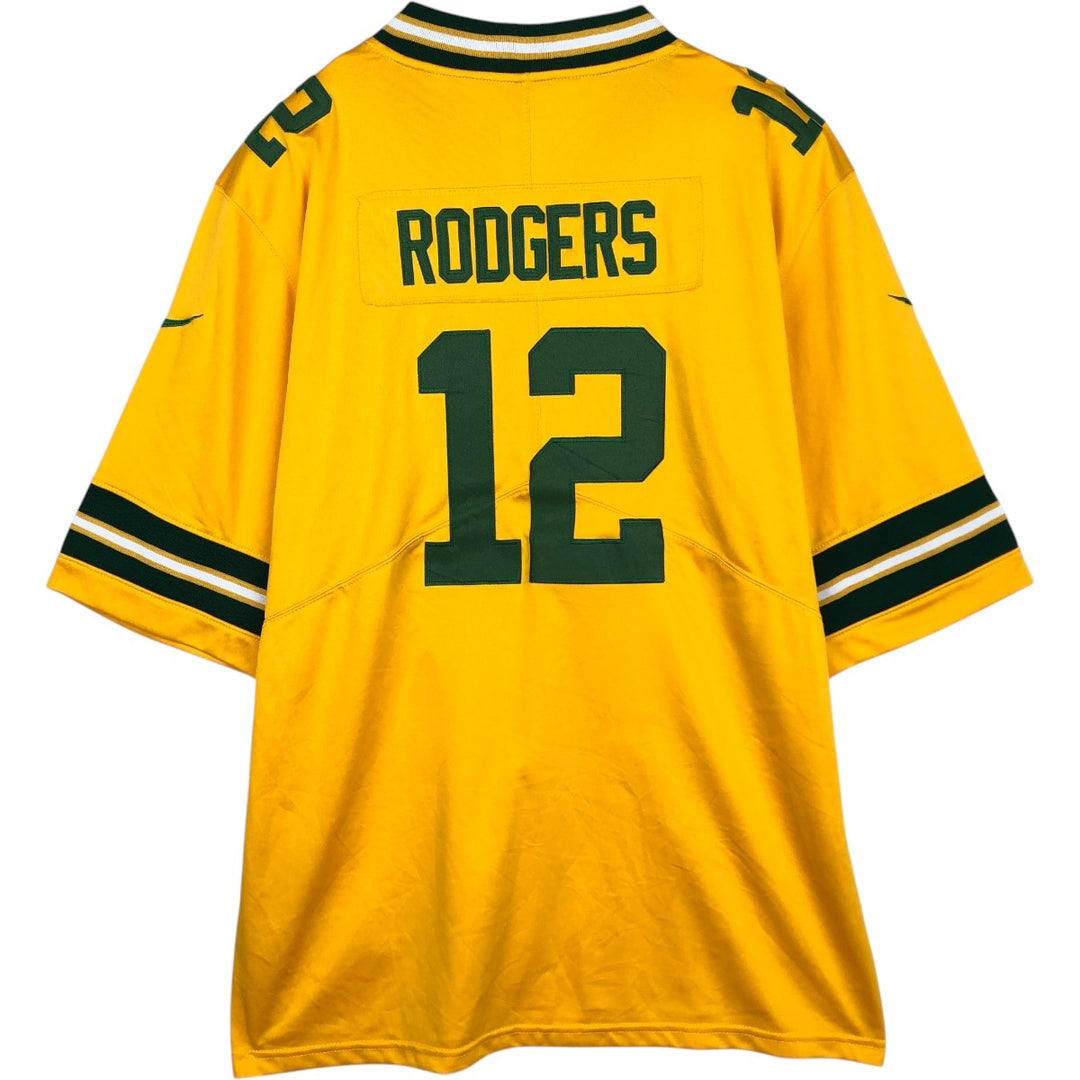 Nike NFL Green Bay Packers V-neck Game Shirt Football Shirt (Men's XL equivalent) unclear yellow type Vintage Second Hand