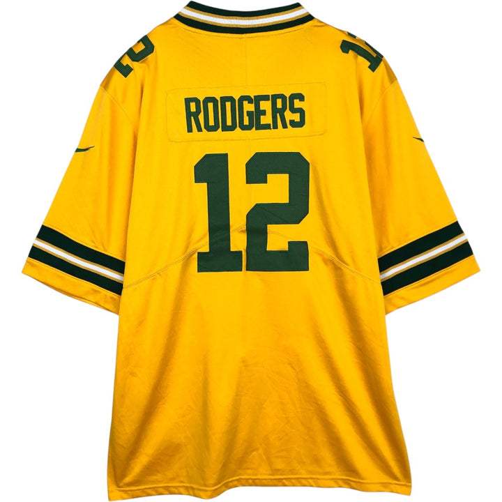 Nike NFL Green Bay Packers V-neck Game Shirt Football Shirt (Men's XL equivalent) unclear yellow type Vintage Second Hand