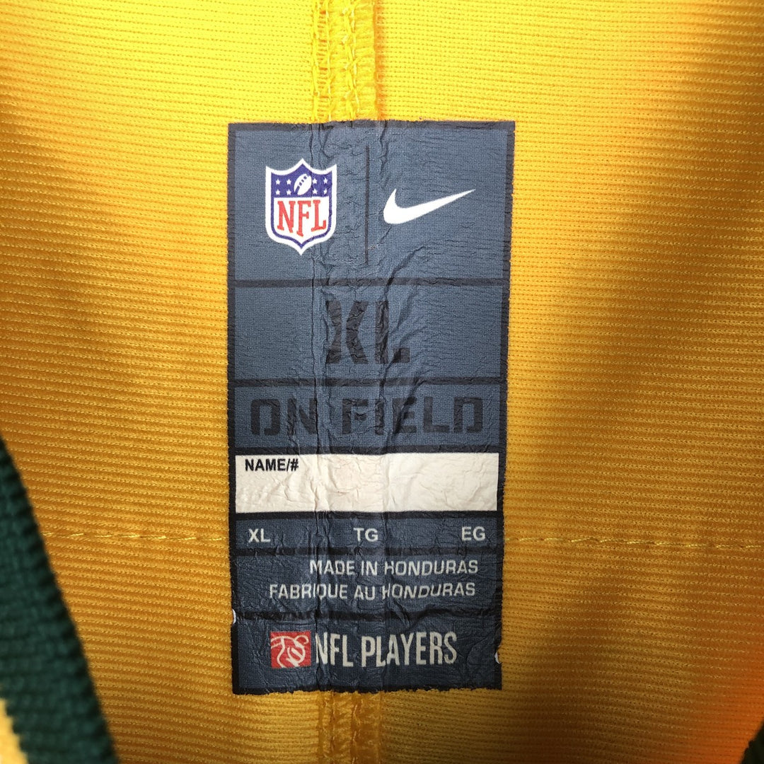 Nike NFL Green Bay Packers V-neck Game Shirt Football Shirt (Men's XL equivalent) unclear yellow type Vintage Second Hand