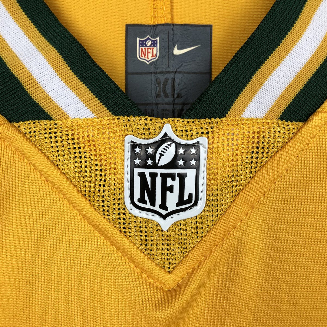 Nike NFL Green Bay Packers V-neck Game Shirt Football Shirt (Men's XL equivalent) unclear yellow type Vintage Second Hand