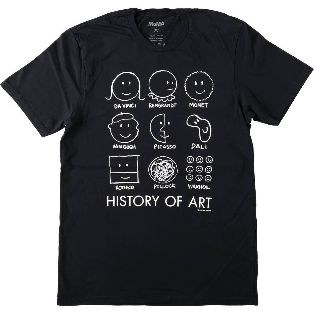 MoMA Art T-shirt, Men's Size M cotton black type Vintage Second Hand