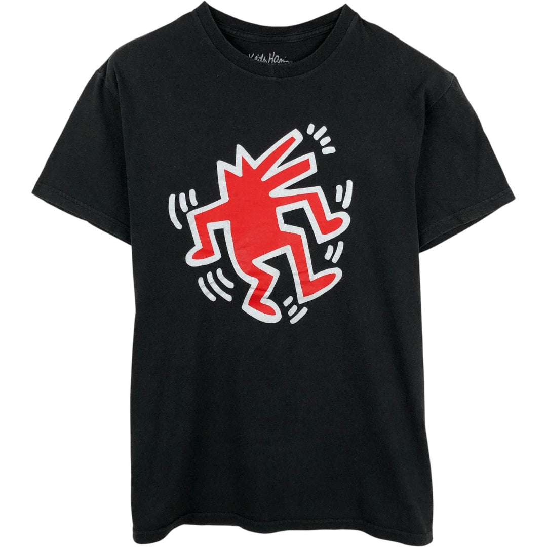 KEITH HARING Art T-shirt, Men's Size M (approx.) cotton black type Vintage Second Hand