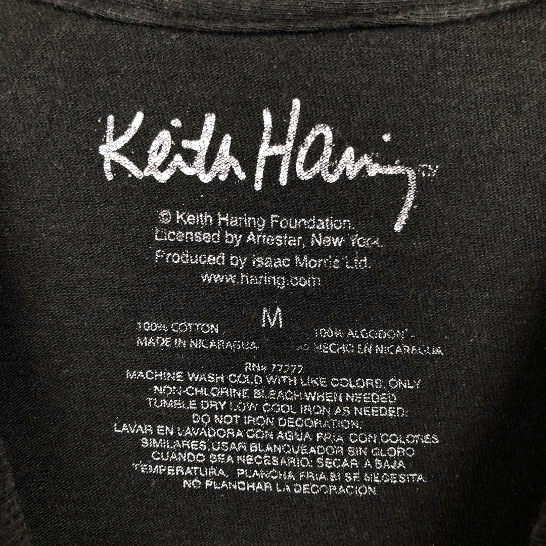 KEITH HARING Art T-shirt, Men's Size M (approx.) cotton black type Vintage Second Hand