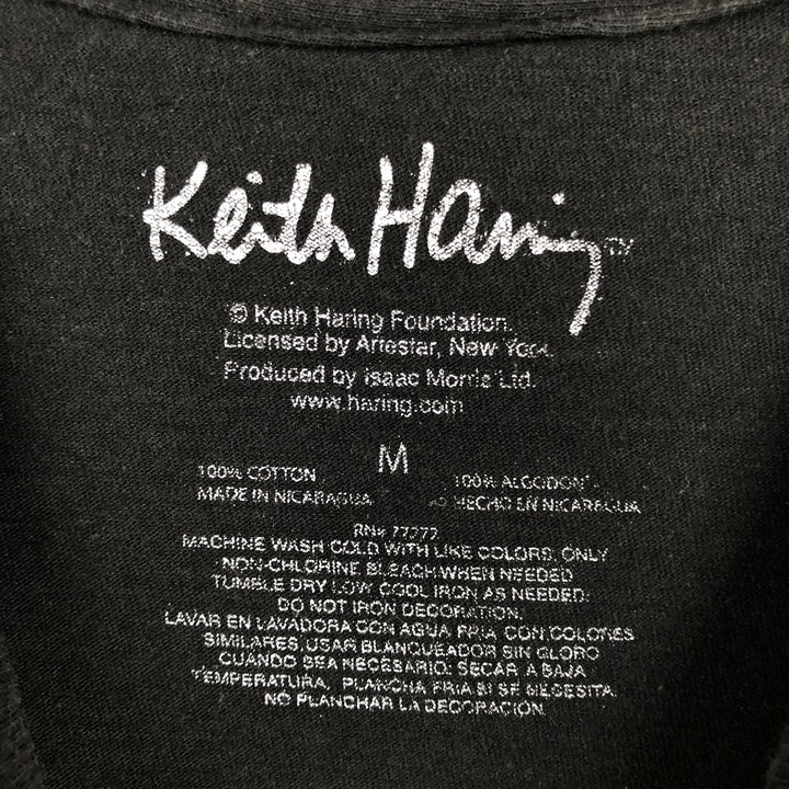 KEITH HARING Art T-shirt, Men's Size M (approx.) cotton black type Vintage Second Hand
