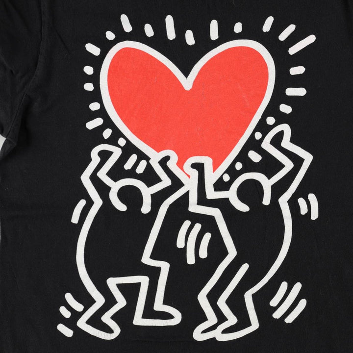 KEITH HARING Art T-shirt, Men's Size M (approx.) unclear black type Vintage Second Hand