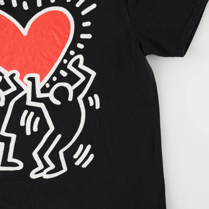 KEITH HARING Art T-shirt, Men's Size M (approx.) unclear black type Vintage Second Hand