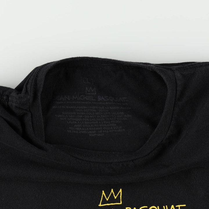 JEAN MICHEL BASQUIAT Art T-shirt, Men's Size L (approx.) cotton black type Vintage Second Hand