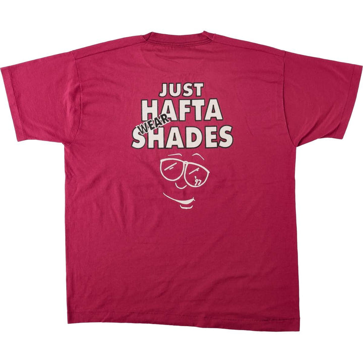 90'S Fruit of the Loom Message Print T-Shirt Made in USA Men's XL Vintage cotton burgundy type Vintage Second Hand