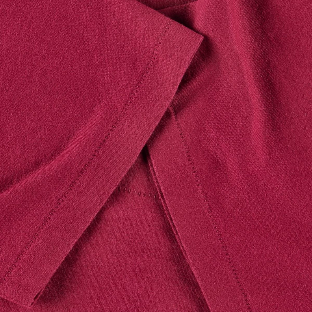 90'S Fruit of the Loom Message Print T-Shirt Made in USA Men's XL Vintage cotton burgundy type Vintage Second Hand