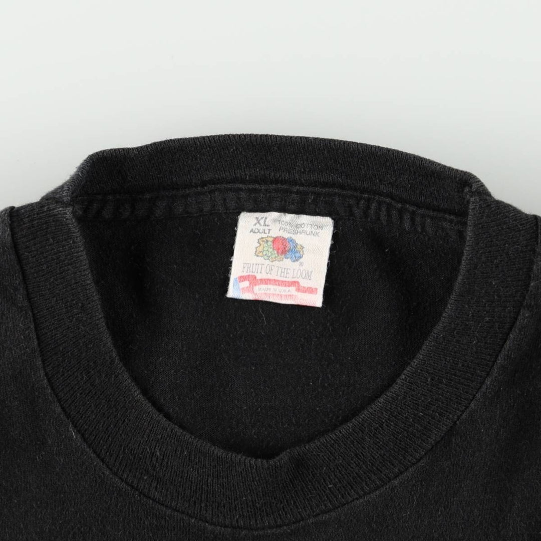 90'S Fruit of the Loom Message Print T-Shirt Made in USA Men's XL Vintage cotton black type Vintage Second Hand