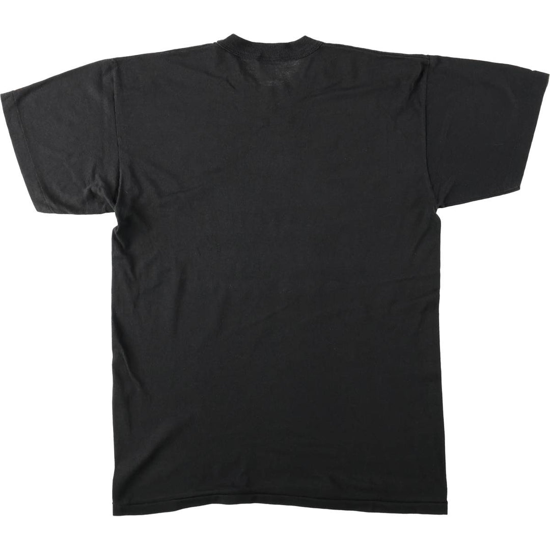 80'S Tee Swing Message Print T-Shirt, Made in USA, Men's Size L (Equivalent), Vintage polyester black type Vintage Second Hand