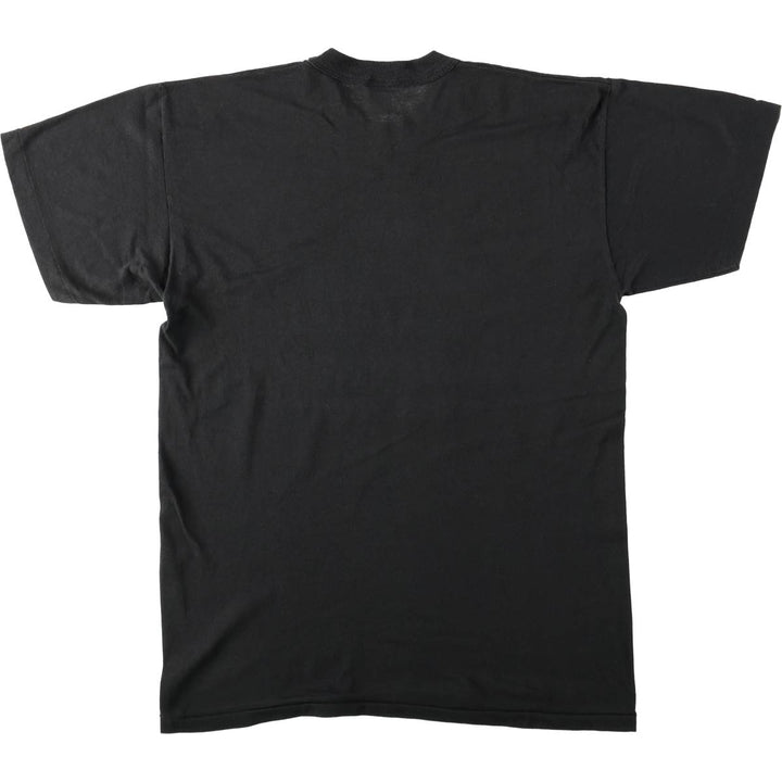 80'S Tee Swing Message Print T-Shirt, Made in USA, Men's Size L (Equivalent), Vintage polyester black type Vintage Second Hand