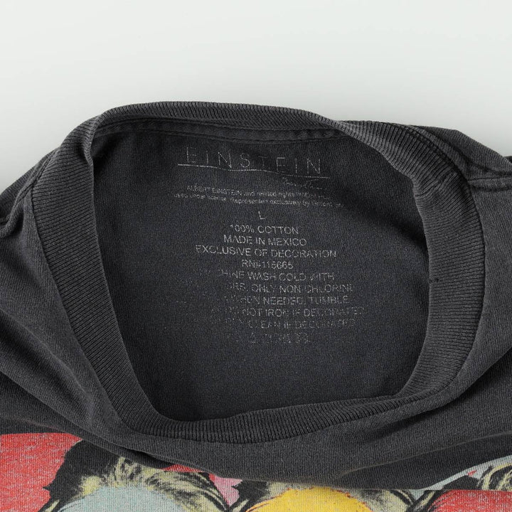 EINSTEIN (Einstein) Great Figure T-shirt, Men's Size L cotton black type Vintage Second Hand