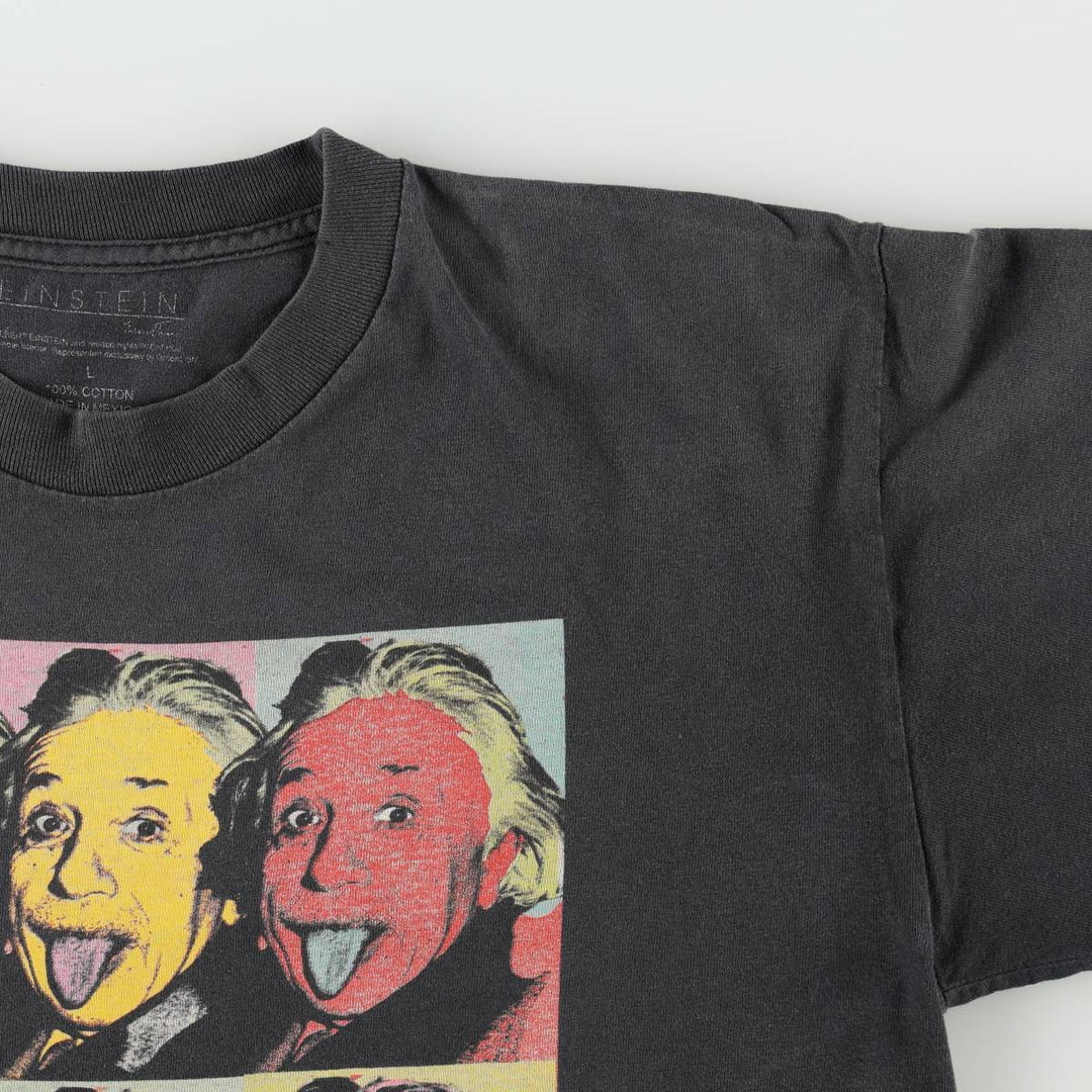 EINSTEIN (Einstein) Great Figure T-shirt, Men's Size L cotton black type Vintage Second Hand