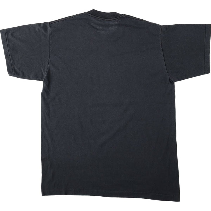 ~90'S Print Message T-Shirt, Made in USA, Men's XL equivalent, Vintage polyester black type Vintage Second Hand