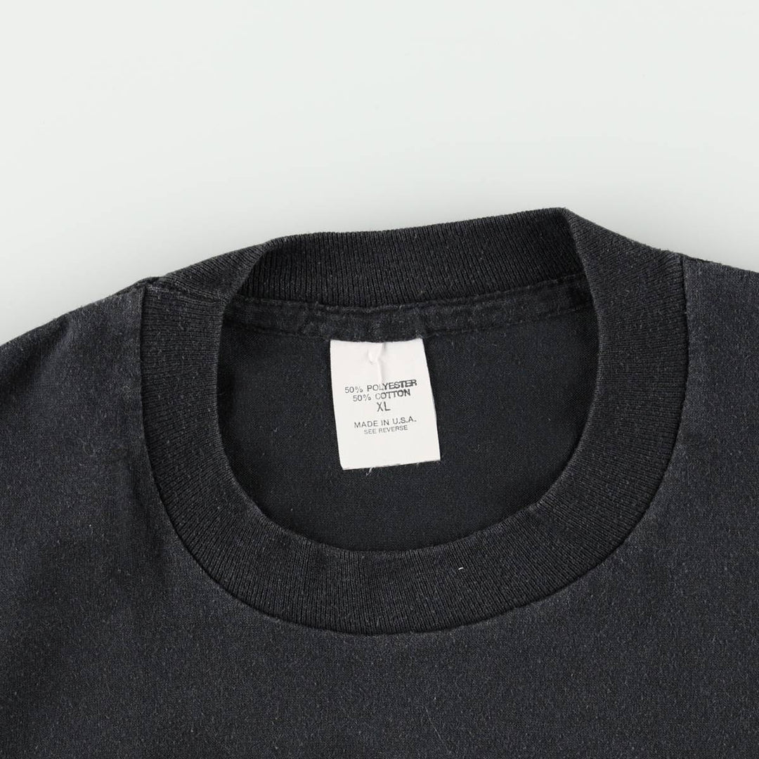 ~90'S Print Message T-Shirt, Made in USA, Men's XL equivalent, Vintage polyester black type Vintage Second Hand