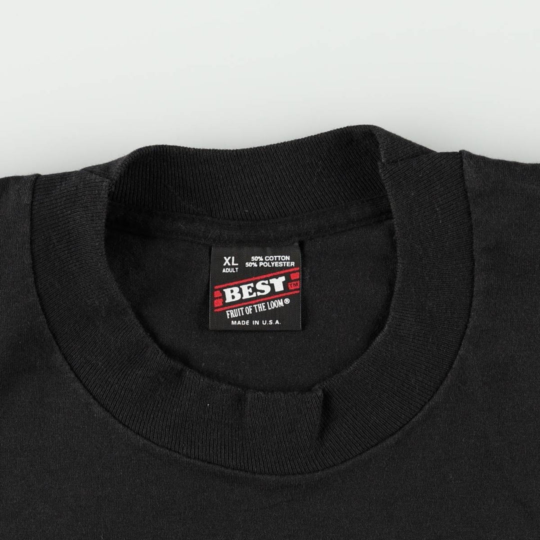 90'S Fruit of the Loom Message Print T-Shirt Made in USA Men's XL Vintage cotton black type Vintage Second Hand