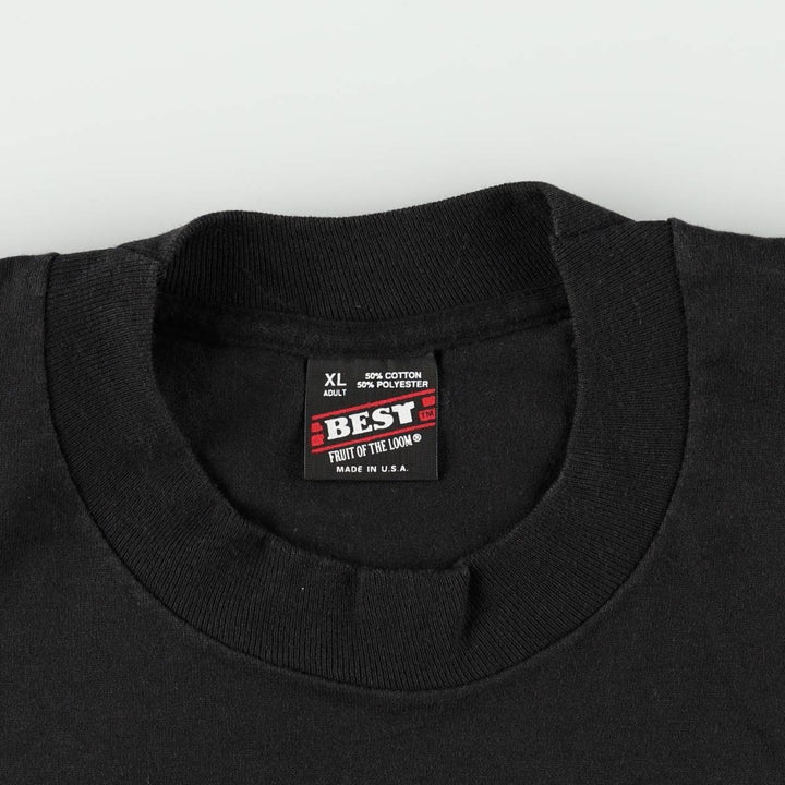 90'S Fruit of the Loom Message Print T-Shirt Made in USA Men's XL Vintage cotton black type Vintage Second Hand
