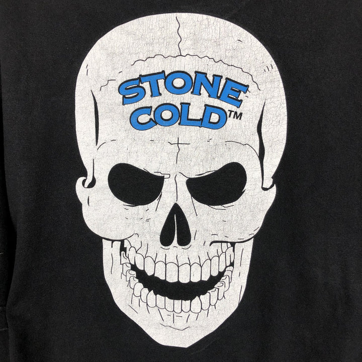 W AUTHENTIC Skull Pattern Pro Wrestling Sports Print T-Shirt (Men's XL equivalent) cotton black type Vintage Second Hand