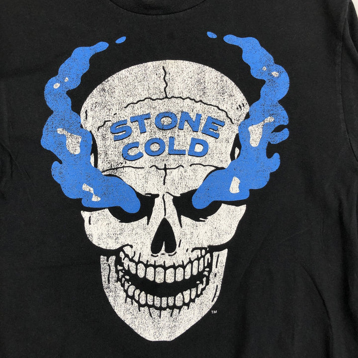 WLEGENDS Skull Pattern Sports Print T-Shirt (Men's Size M) - Pro Wrestling cotton black type Vintage Second Hand