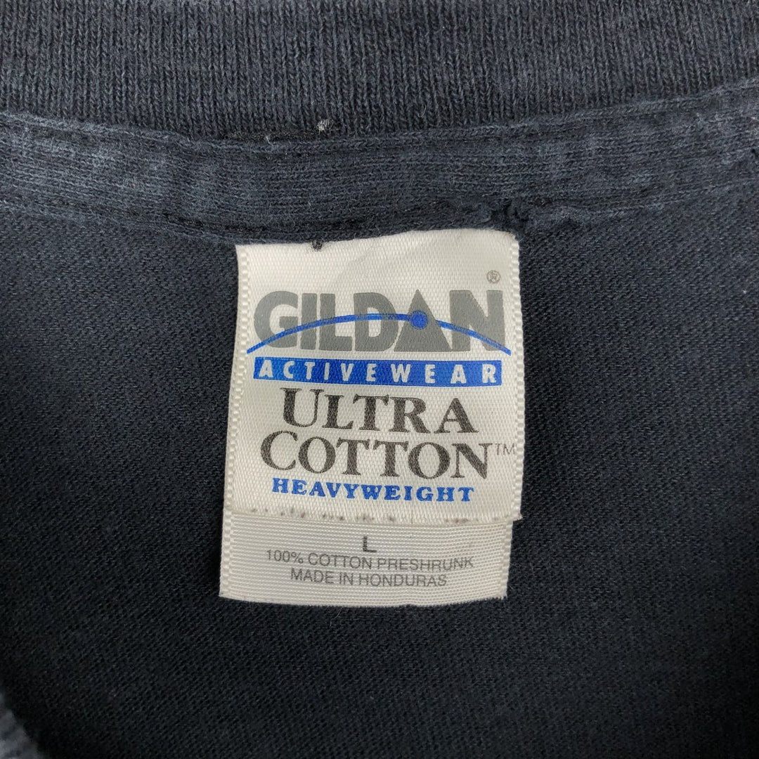 Gildan Ultra Cotton Mike Tyson Sports Print T-Shirt (Men's Size L) cotton black type Vintage Second Hand
