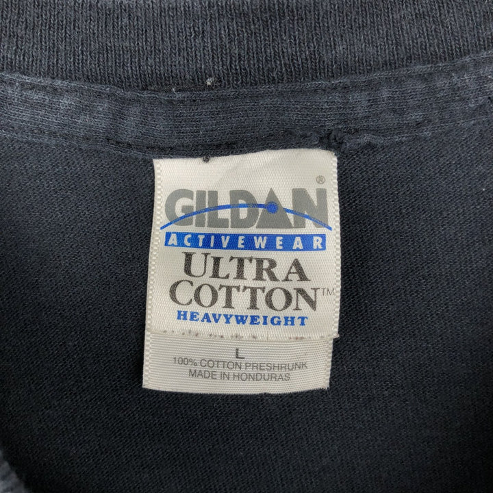 Gildan Ultra Cotton Mike Tyson Sports Print T-Shirt (Men's Size L) cotton black type Vintage Second Hand