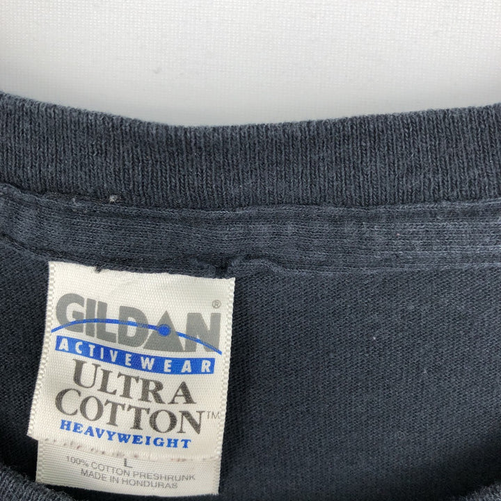 Gildan Ultra Cotton Mike Tyson Sports Print T-Shirt (Men's Size L) cotton black type Vintage Second Hand