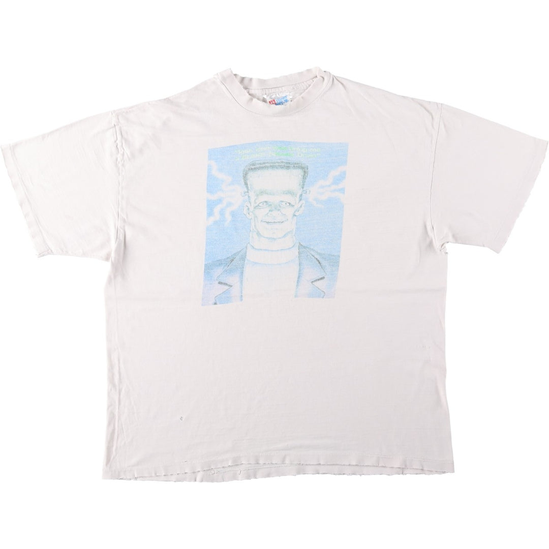 90'S Hanes BEEFY-T Printed T-shirt Made in USA Men's XL Vintage cotton white type Vintage Second Hand
